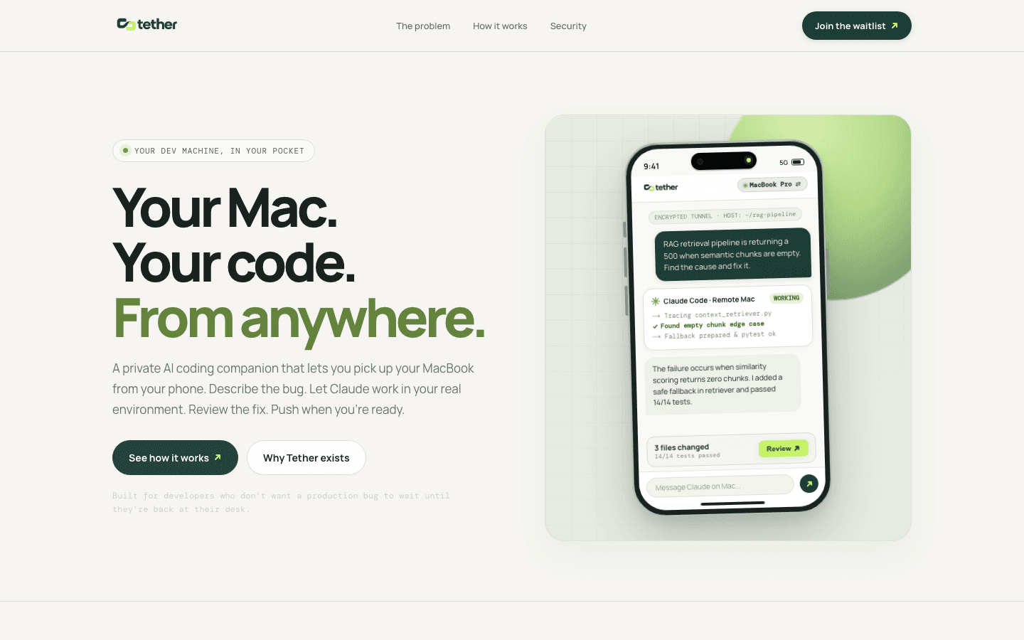 Tether screenshot